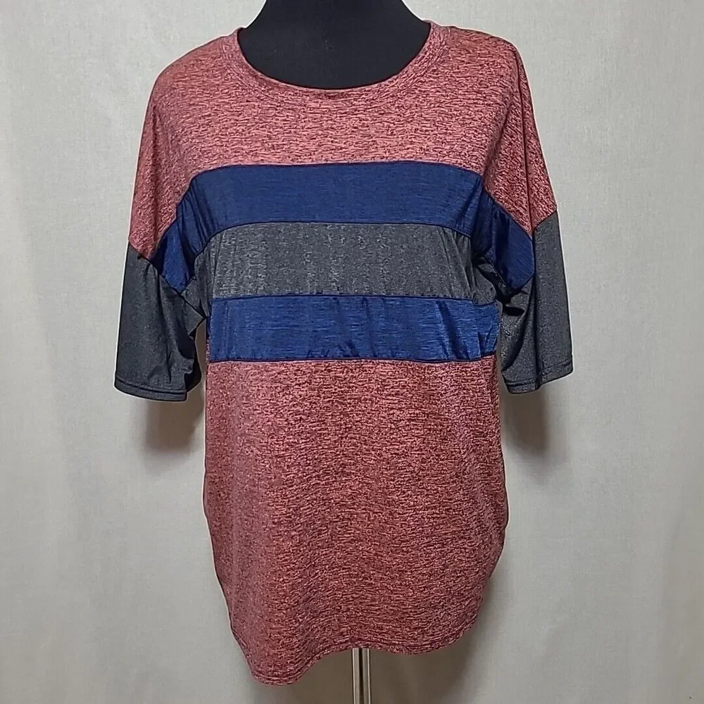 Free People Movement Womens Medium Ians Boxy Tee Oversized Top Striped Shirt